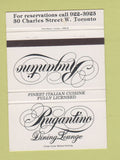 Matchbook Cover - Rugantino Dining Lounge Toronto ON 40 Strike