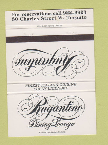 Matchbook Cover - Rugantino Dining Lounge Toronto ON 40 Strike