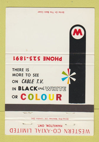 Matchbook Cover - Western Co Axial TV Cable Hamilton ON 40 Strike