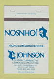 Matchbook Cover - Johnson Radio Communications Glencoe MN 40 Strike