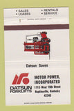 Matchbook Cover - Datsun Forklifts Hopkinsville KY 40 Strike