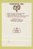 Matchbook Cover - Ramcrete Concrete Pumping Hamilton OH 40 Strike