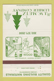 Matchbook Cover - JW Metz Lumber Aurora Colorado 40 Strike