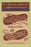 Matchbook Cover - Western Leather Milwaukee WI shoes 40 Strike