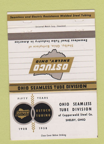 Matchbook Cover - Ostuco Ohio Seamless Tube Shelby OH 40 Strike