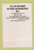 Matchbook Cover - Wausau Homes WI Port Washington M&M Builders 40 Strike