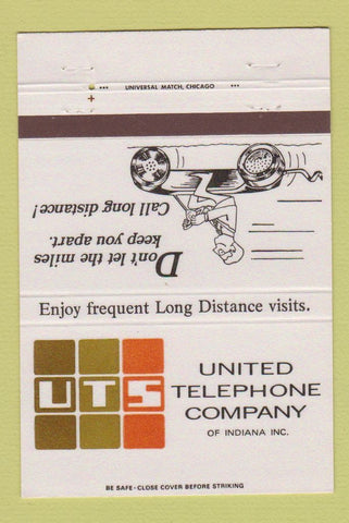 Matchbook Cover - United Telephone Company Indian IN 40 Strike