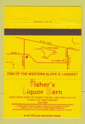 Matchbook Cover - Fisher's Liquor Barn Grand Junction Colorado 40 Strike