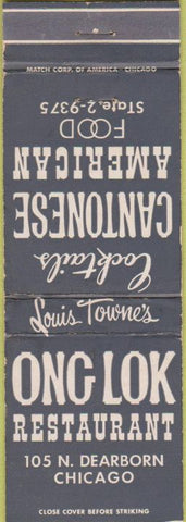 Matchbook Cover - Onc Lok Restaurant Chicago IL