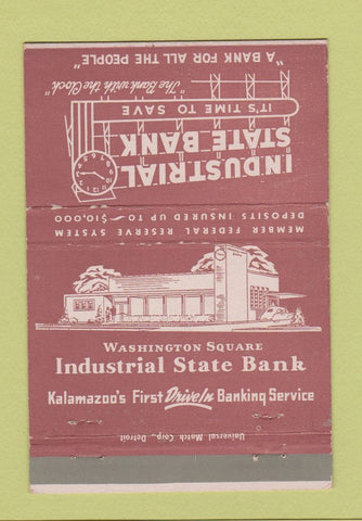 Matchbook Cover - Industrial State Bank Augusta MI 40 Strike