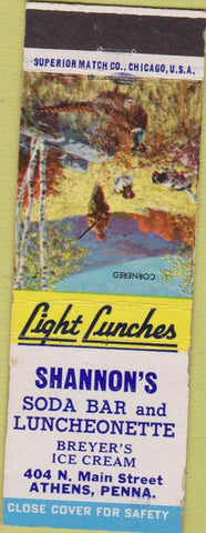 Matchbook Cover - Shannon's Soda Bar Breyer's Ice Cream Athens PA