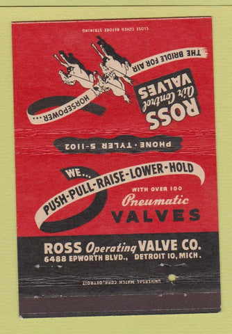 Matchbook Cover - Ross Air Control Valves Detroit MI 40 Strike