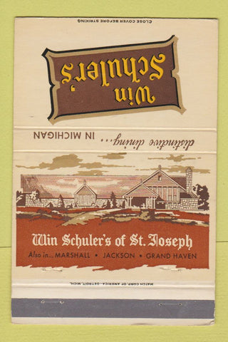 Matchbook Cover - Win Schuler's Jackson Marshall Grand Haven MI 40 Strike