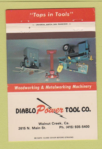 Matchbook Cover - Diablo Power Tools Walnut Creek CA 40 Strike