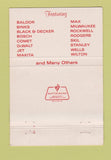 Matchbook Cover - Diablo Power Tools Walnut Creek CA 40 Strike