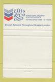 Matchbook Cover - Ellis Surveyors Valuers London UK England WEAR 40 Strike