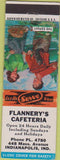 Matchbook Cover - Flannery's Cafeteria Indianapolis IN