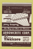 Matchbook Cover - Arrowcrete Corp Concrete Slabs Columbus OH 40 Strike