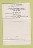 Matchbook Cover - Monty's Bay Shore Restaurant Coconut Grove FL 40 Strike