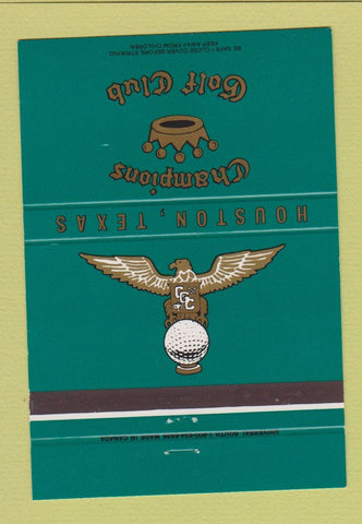 Matchbook Cover - Champions Golf Club Houston TX 40 Strike