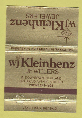 Matchbook Cover - WJ Kleinhenz Jewelers Cleveland OH 40 Strike