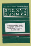 Matchbook Cover - Yankee Candle Lewisburg PA 40 Strike