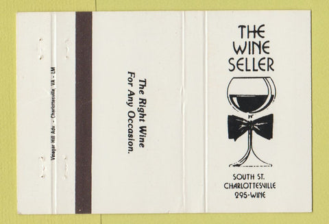 Matchbook Cover - Wine Seller Charlottesville VA 40 Strike