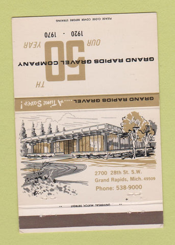 Matchbook Cover - Grand Rapids Gravel Company 1970 MI 40 Strike