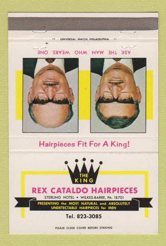 Matchbook Cover - Rex Cataldo Hair Pieces toupees Wilkes Barre PA 40 Strike