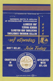 Matchbook Cover International Brotherhood Pottery Allied Workers Union 40 Strike