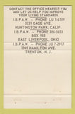 Matchbook Cover International Brotherhood Pottery Allied Workers Union 40 Strike