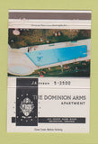 Matchbook Cover - Dominion Arms Apartment Arlington VA 40 Strike