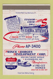 Matchbook Cover - Prince Georges Development Bladensburg MD 40 Strike