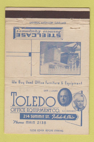 Matchbook Cover - Toledo Office Equipment Toledo OH WEAR 40 Strike