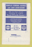 Matchbook Cover - Peoples Federal Savings and Loan Wheeling WV 40 Strike