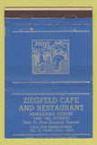 Matchbook Cover - Ziegfeld Cafe Restaurant Hungarian Chicago? ADVANCE 40 Strike