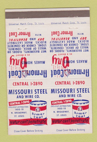 Matchbook Cover - Missouri Steel and Wire St Louis MO DOUBLE PRINT 40 Strike