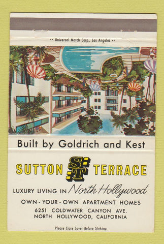 Matchbook Cover - Sutton Terrace North Hollywood CA 40 Strike