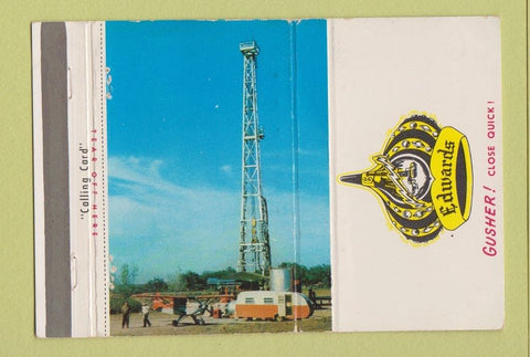 Matchbook Cover - Edwards Oil Well Graham TX WEAR 40 Strike