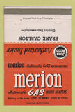 Matchbook Cover - Merion Gas Water Heaters Frank Carlton John Wood 40 Strike
