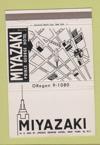 Matchbook Cover - Miyazaki New York City Prince George Hotel 40 Strike
