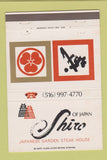 Matchbook Cover - Shiro Japanese Restaurant Carle Place NY 40 Strike