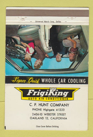 Matchbook Cover - FrigiKing Car Air Conditioner Oakland CA 40 Strike