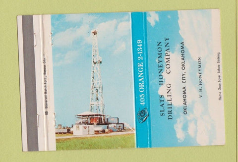 Matchbook Cover - Slats Honeymon Drilling oil wells Oklahoma City OK 40 Strike