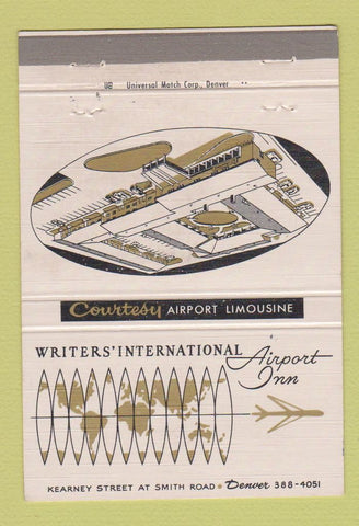 Matchbook Cover - Writer's International Airport Inn Denver Colorado 40 Strike