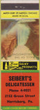 Matchbook Cover - Seibert's Deli Harrisburg PA