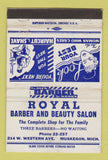 Matchbook Cover - Royal Barber Beauty Salon Muskegon MI WEAR 40 Strike