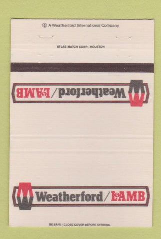 Matchbook Cover - Weatherford Lamb Tubular Services 40 Strike