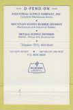 Matchbook Cover - Industrial Supply Company Salt Lake City UT 40 Strike