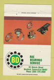 Matchbook Cover - Rae Bearings Service Stratford CT 40 Strike